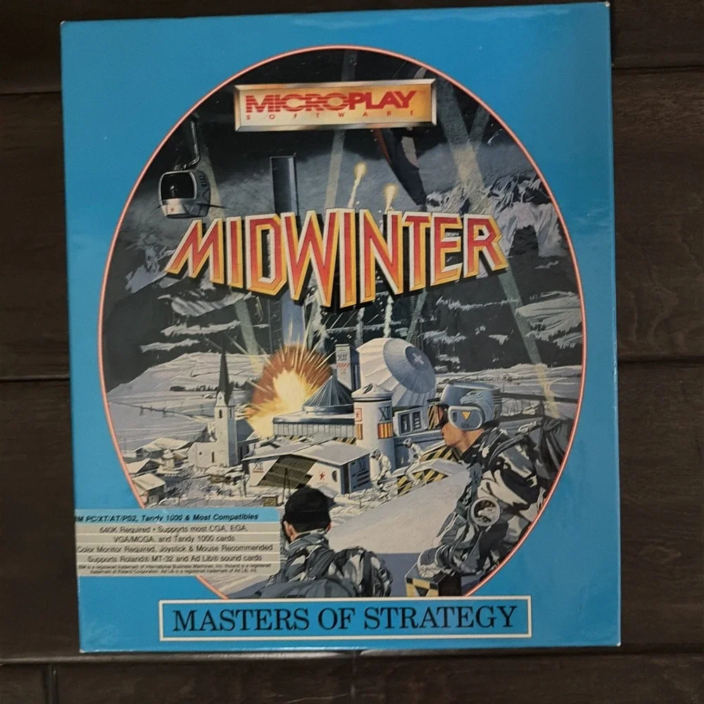 PC GAME • 1989 MICROPLAY • MIDWINTER masters of strategy • BIG BOX complete